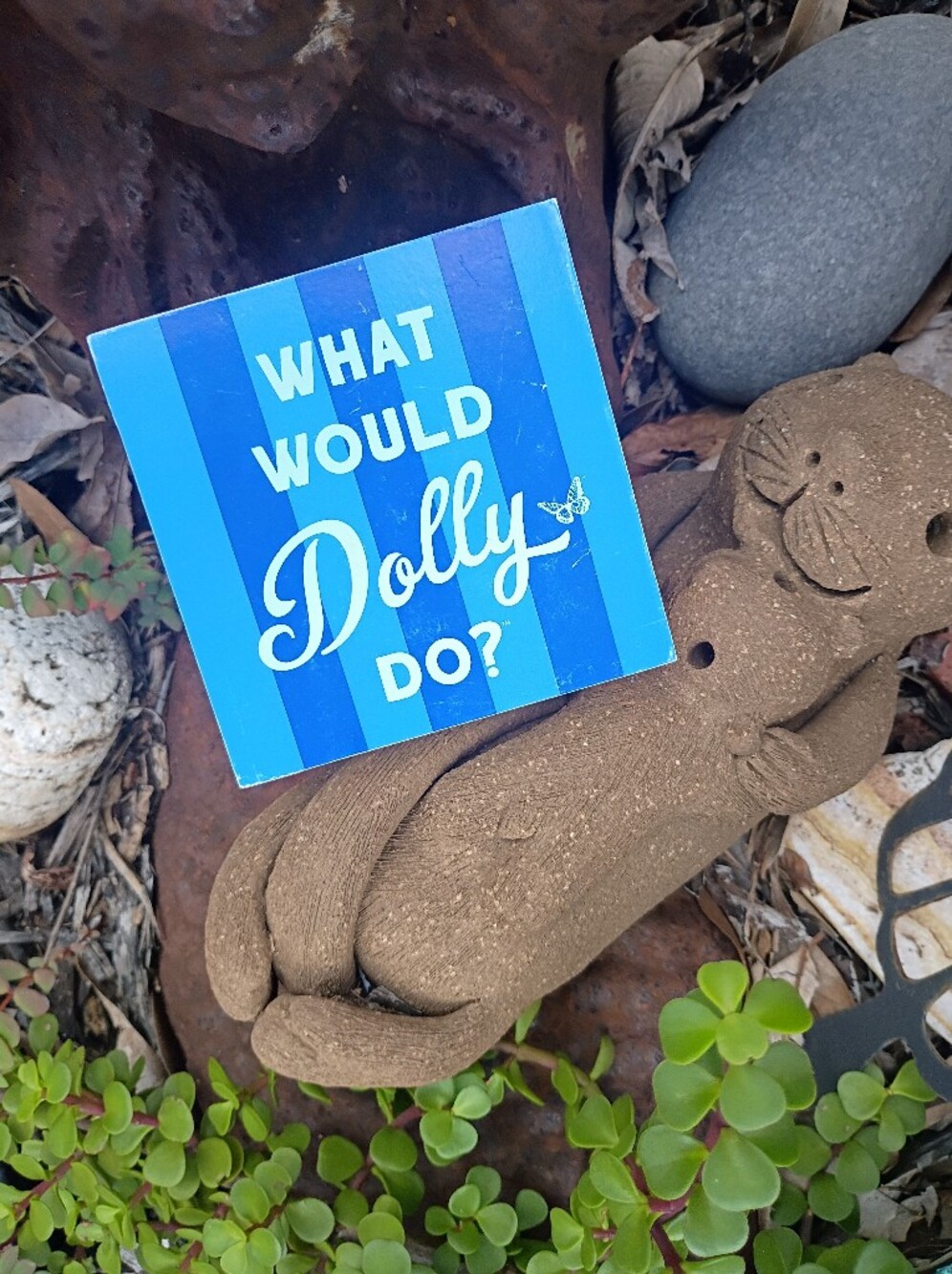 What Would Dolly Do? Blue Sign 4x4